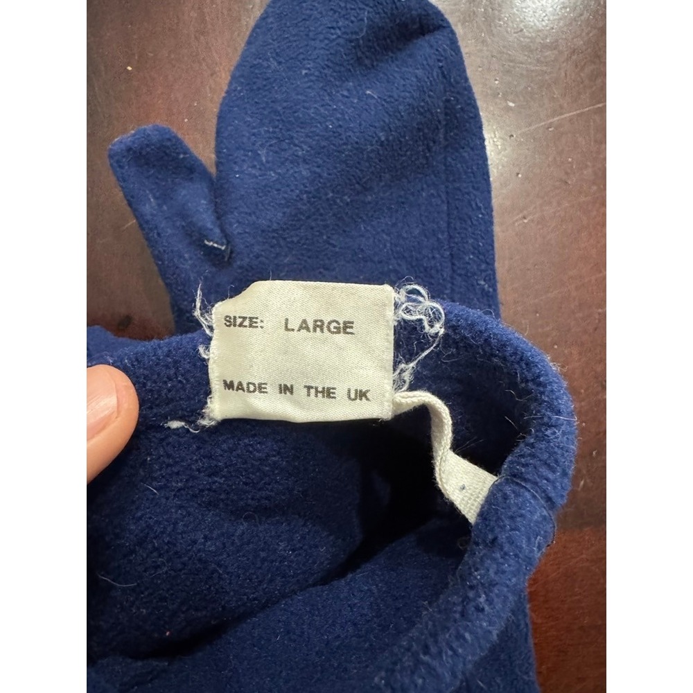 Vintage Vaughan Tapscott Gloves Ltd Blue Fleece Mittens 2304b Made In Uk Large View 4